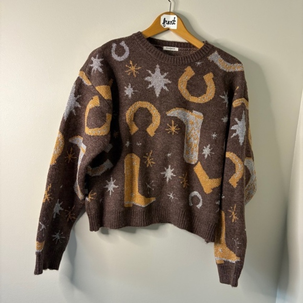 Brown Patterned Sweater